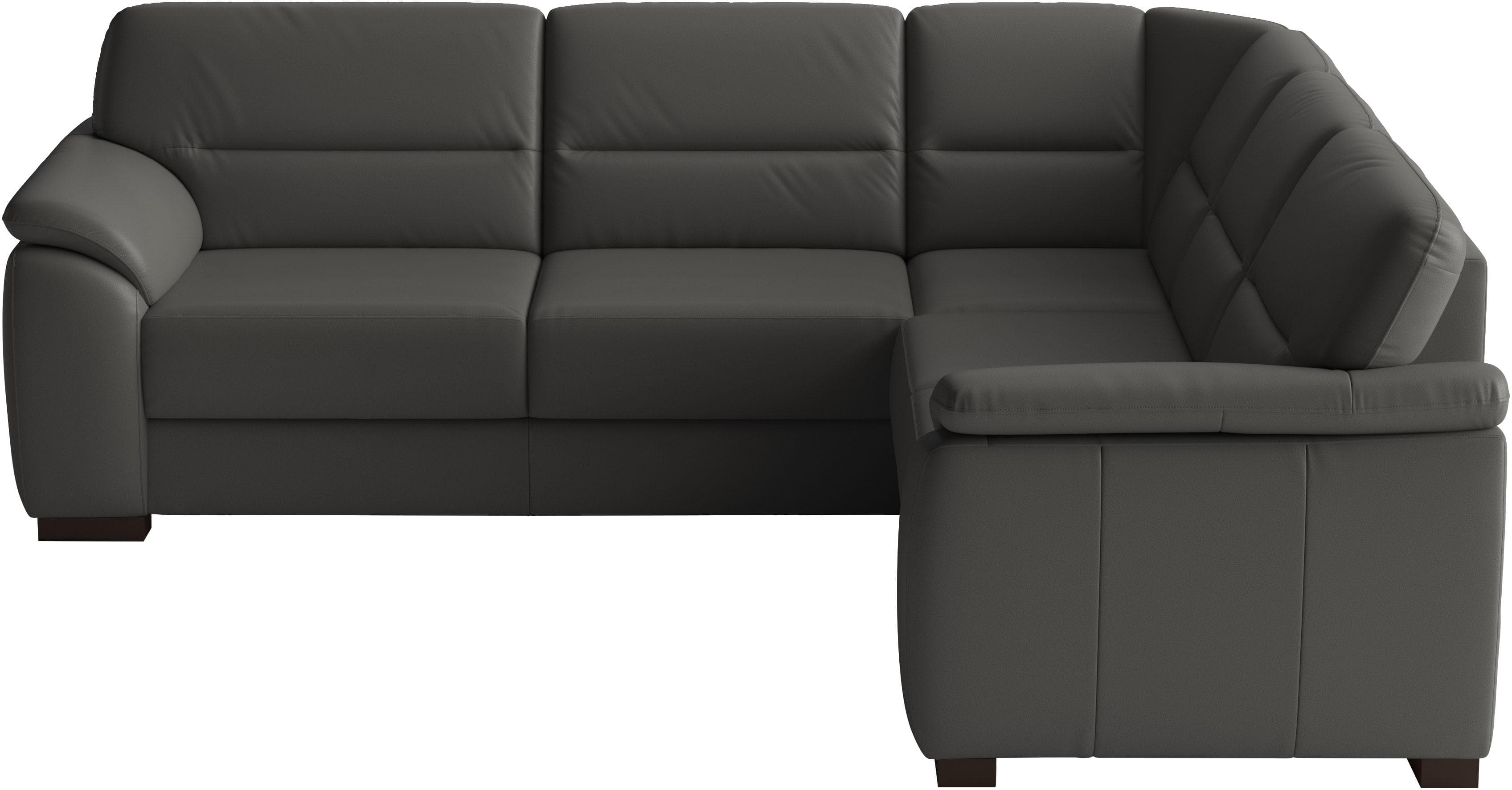 SIT & MORE Ecksofa Montego mit Bettfunktion NaturLEDER® anthrazit