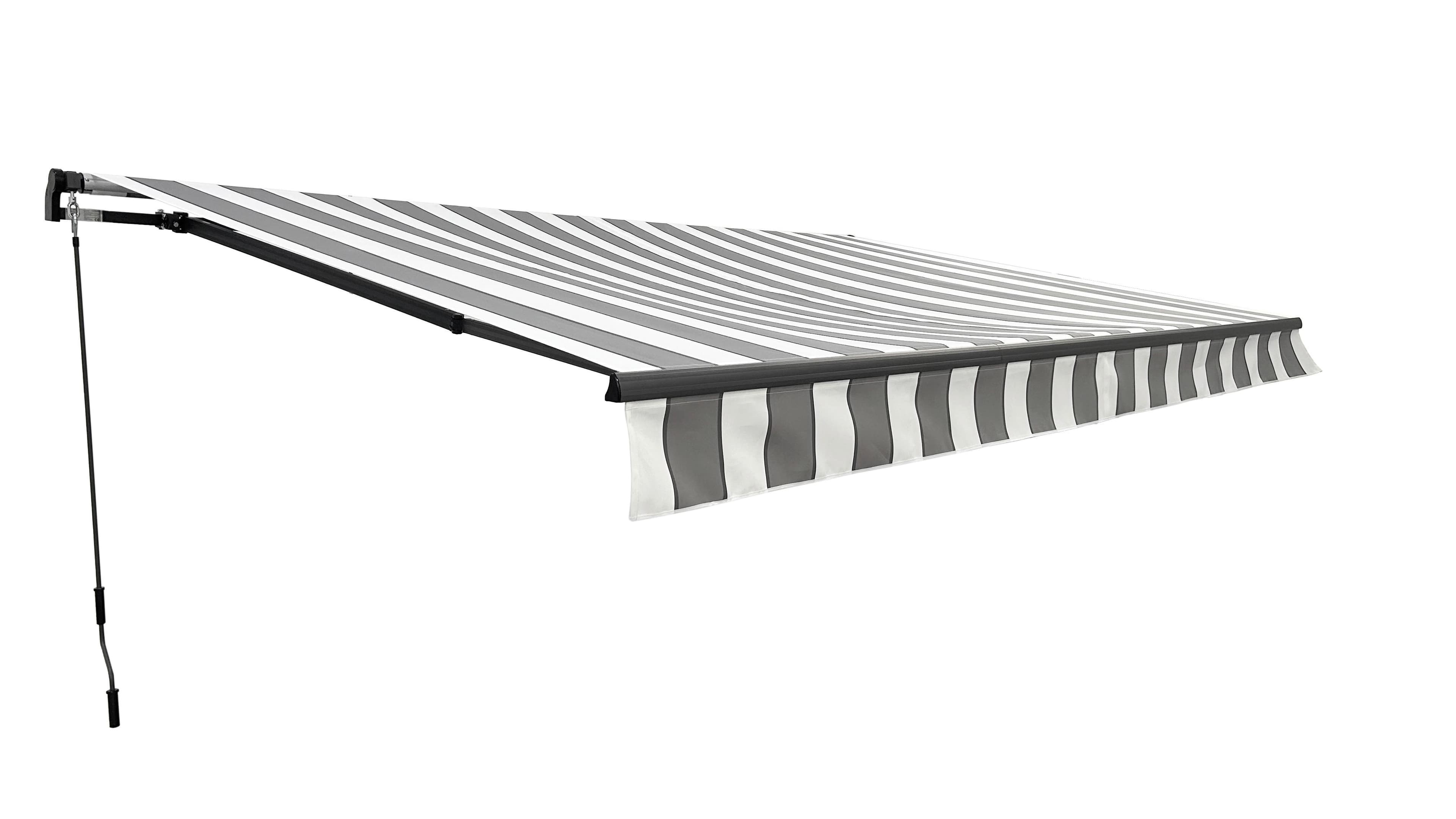 Markise Grau-Weiß 495x300 cm Wetterschutz
