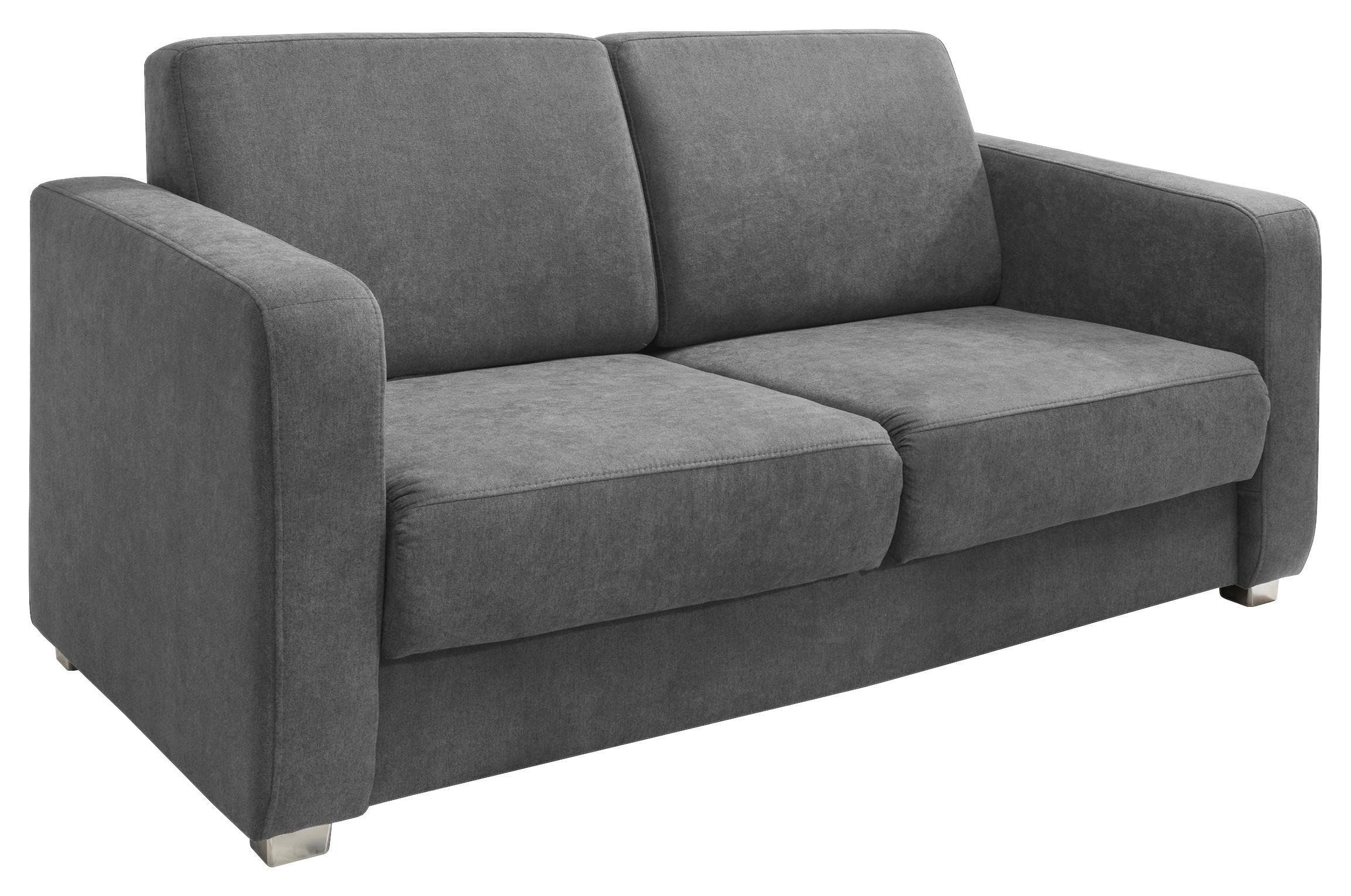 Schlafsofa Mia Grau Mikrofaser mit Schlaffunktion