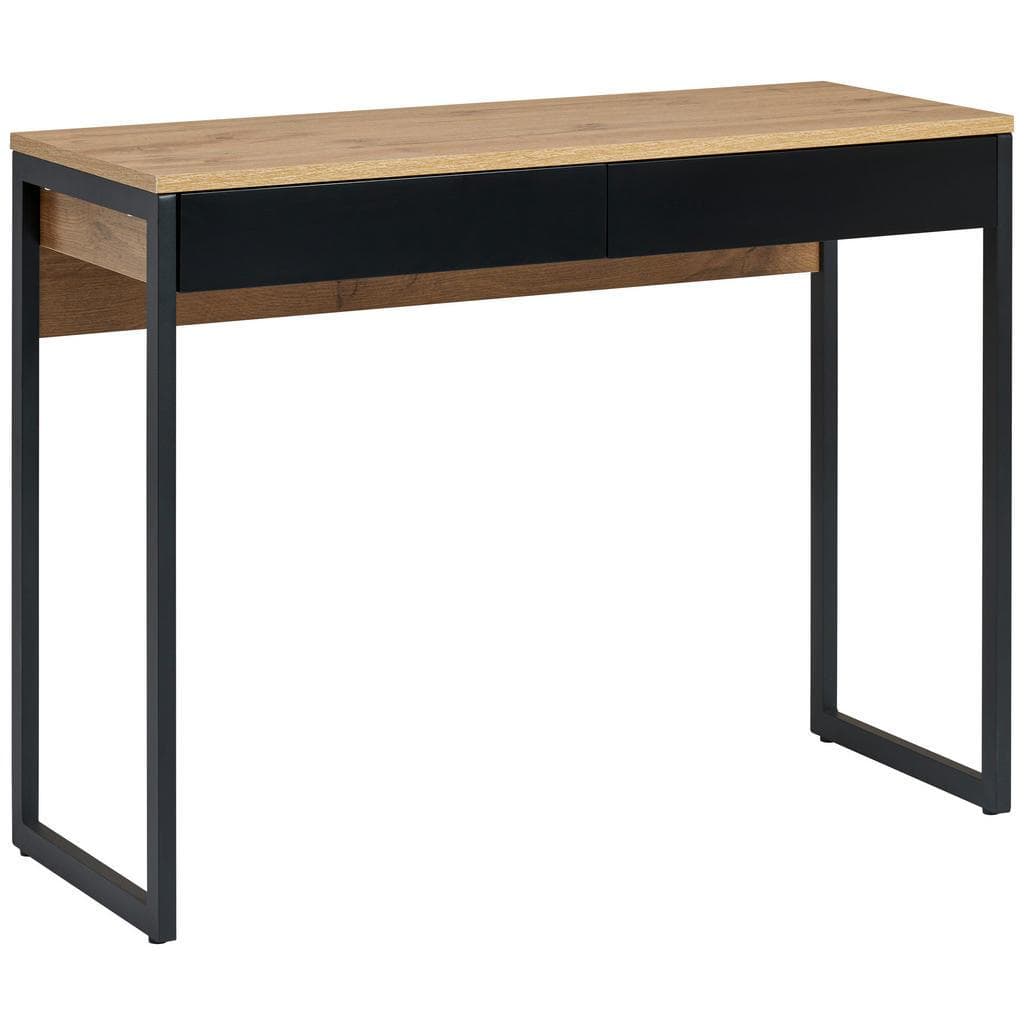 Mid.you Schreibtisch Schwarz Eiche Metall Holzwerkstoff 2 Schubladen