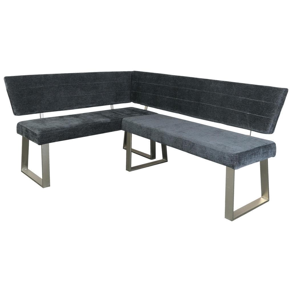 Mid.you Eckbank Dunkelgrau Metall Textil 3-Sitzer L-Form