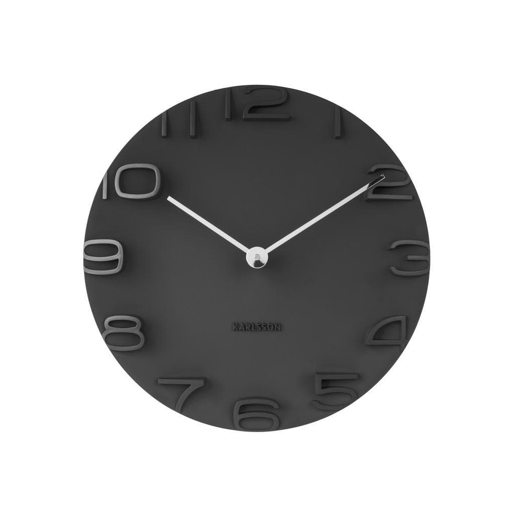 Karlsson Wanduhr Schwarz Kunststoff 42x42 cm