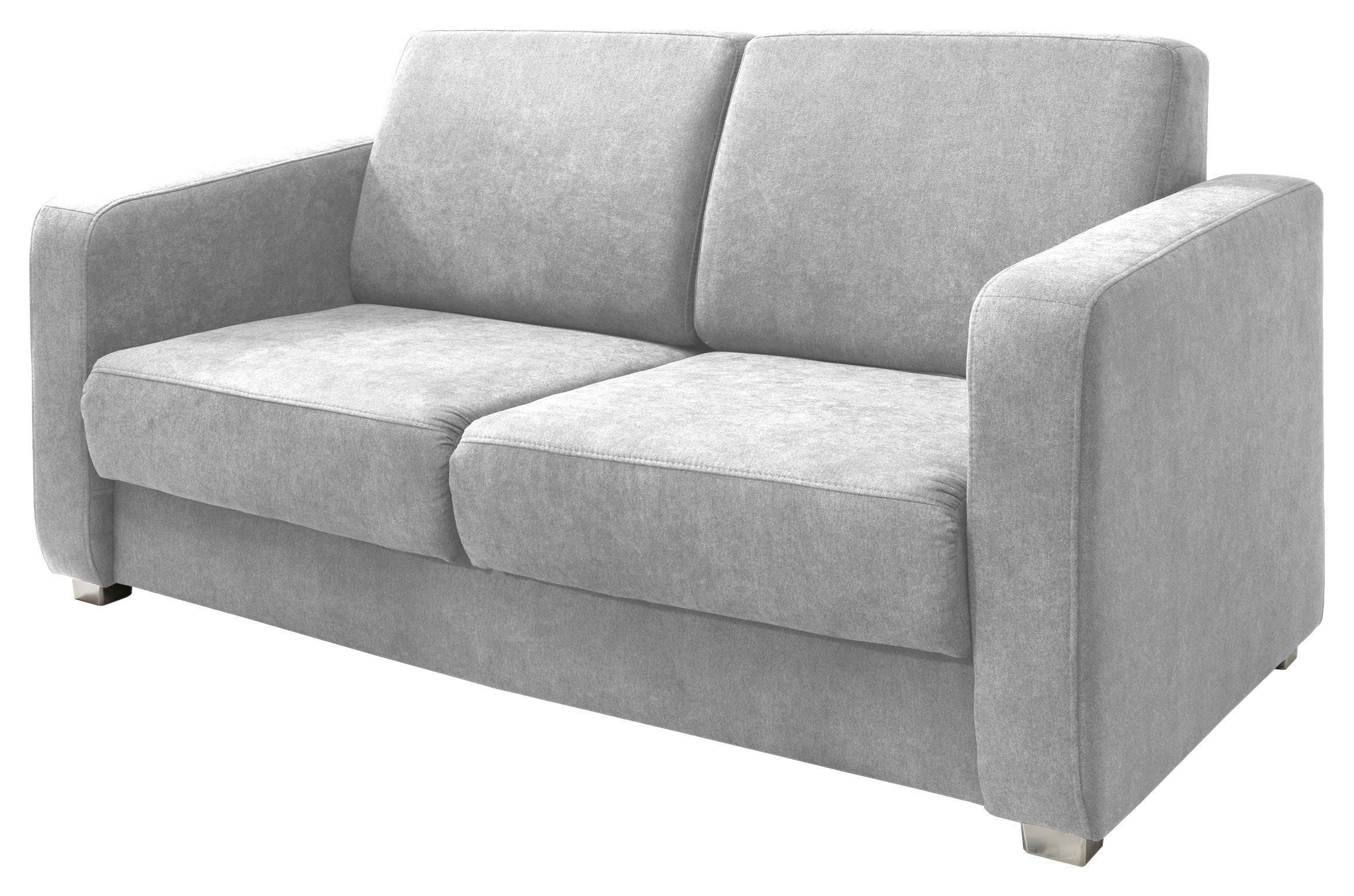Schlafsofa Mia Silber Mikrofaser mit Schlafkomfort