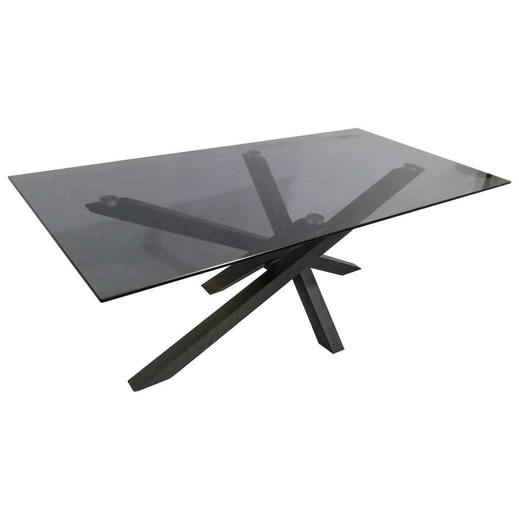 Xora Couchtisch Grau Schwarz Metall Glas Rechteckig