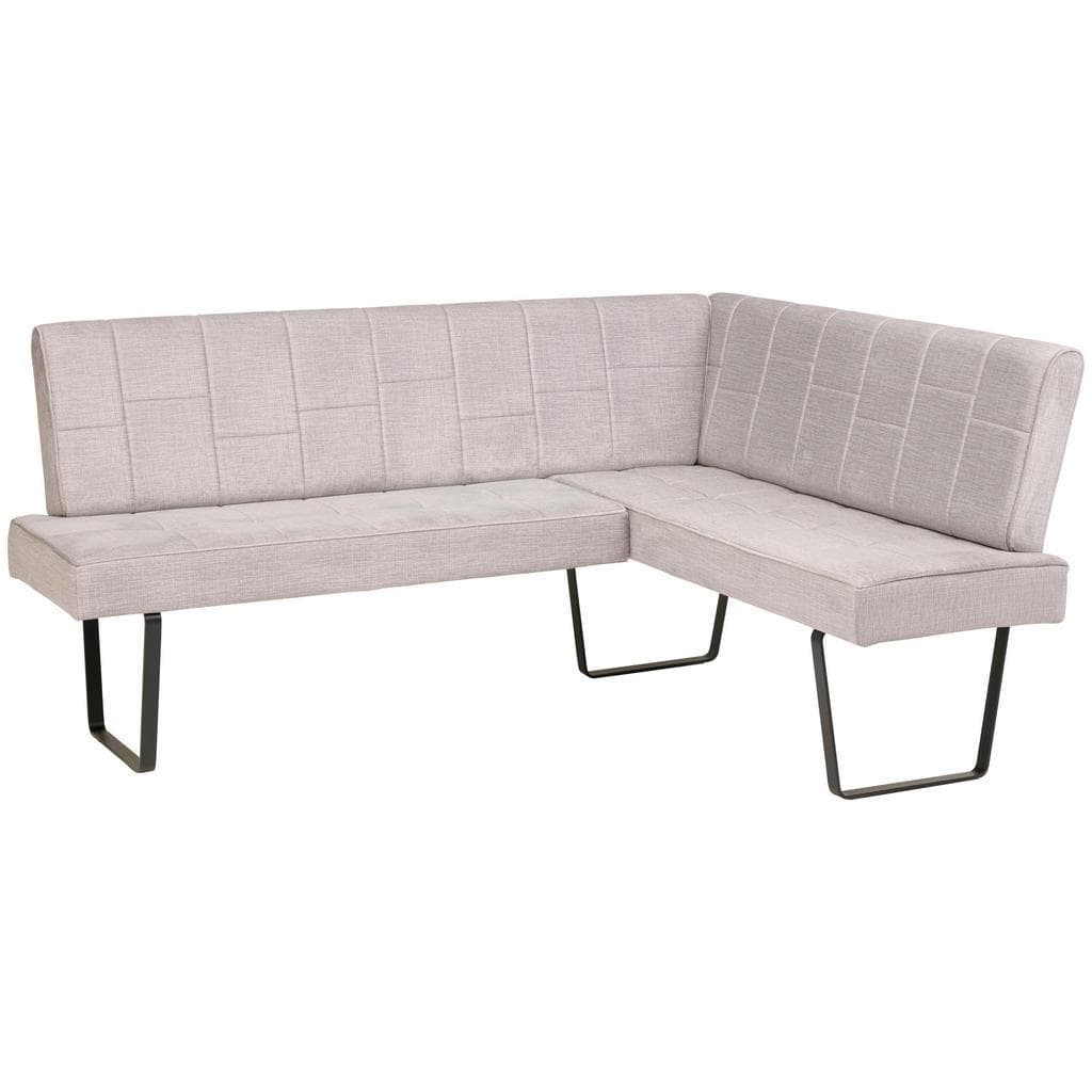 Mid.you Eckbank Hellgrau Metall Textil 3-Sitzer L-Form