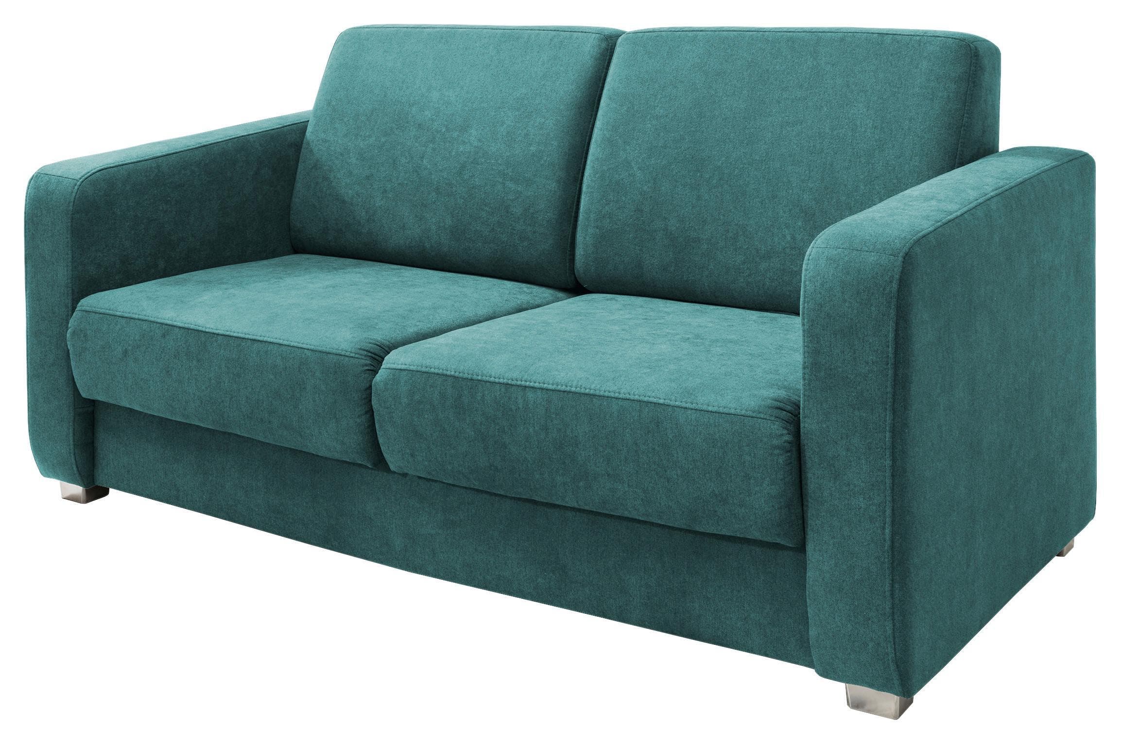 Schlafsofa Mia in Petrol mit Mikrofaserbezug