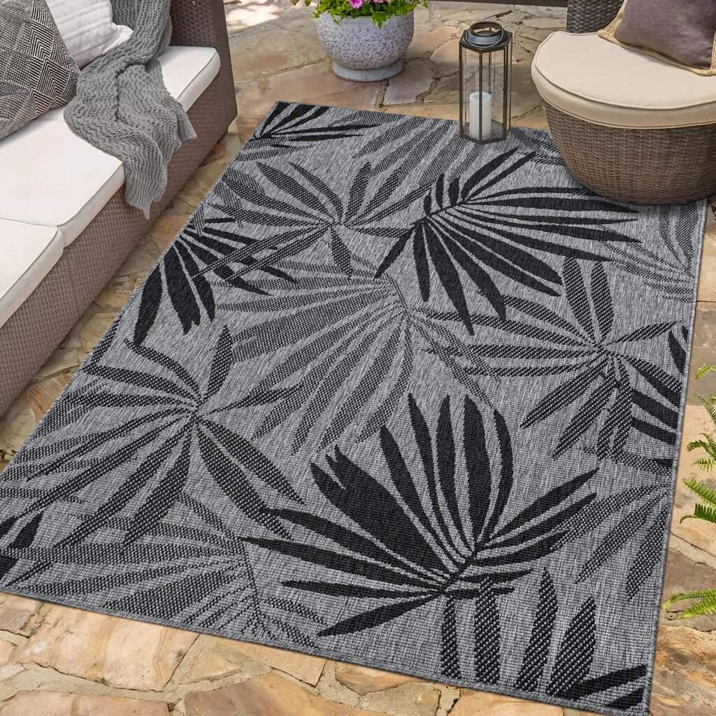 CARPET CITY Outdoorteppich DUO RUG 5771 Wendeteppich Anthrazit