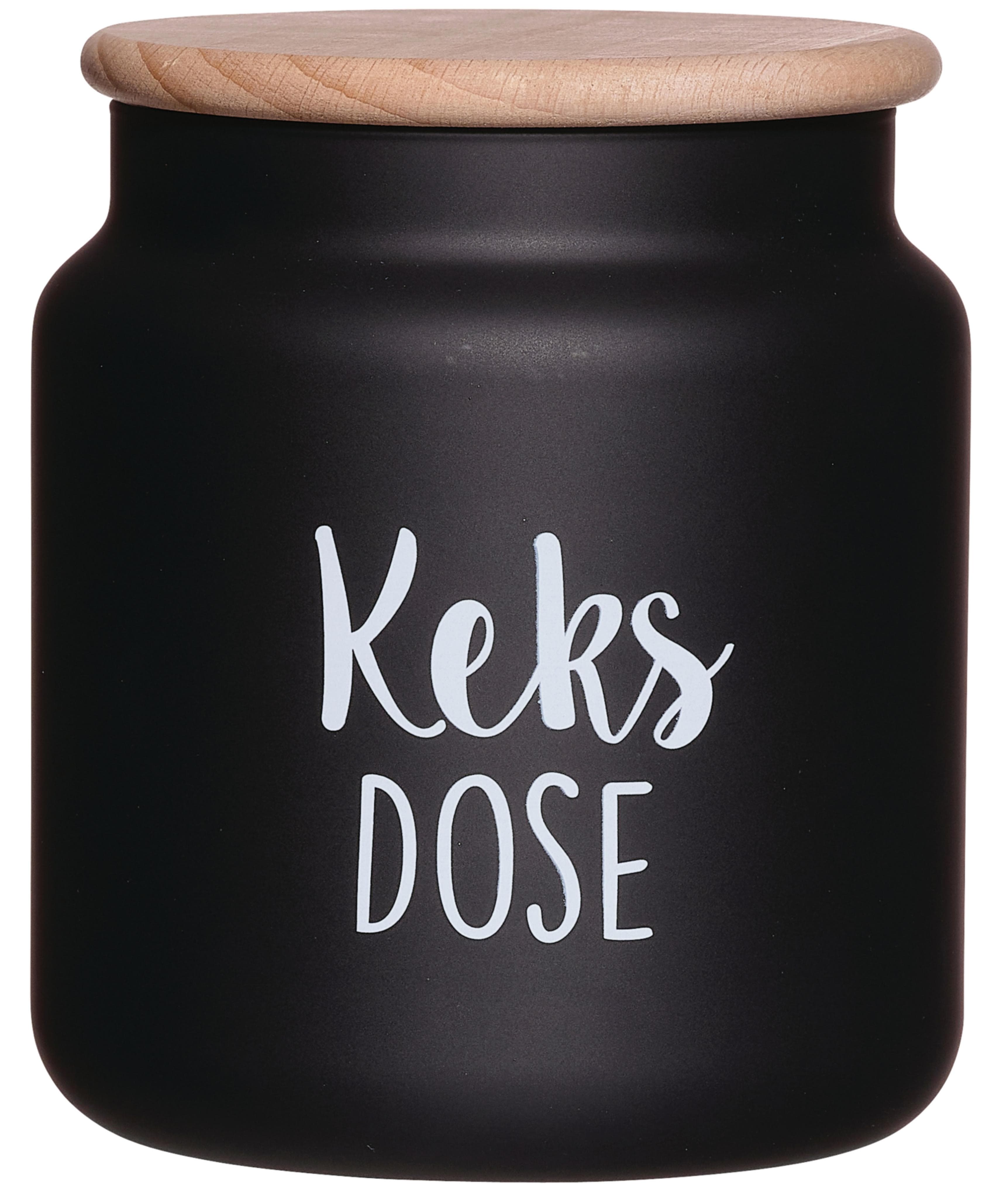 Ritzenhoff & Breker Keksdose Schwarz Glas mit Buchenholz-Deckel