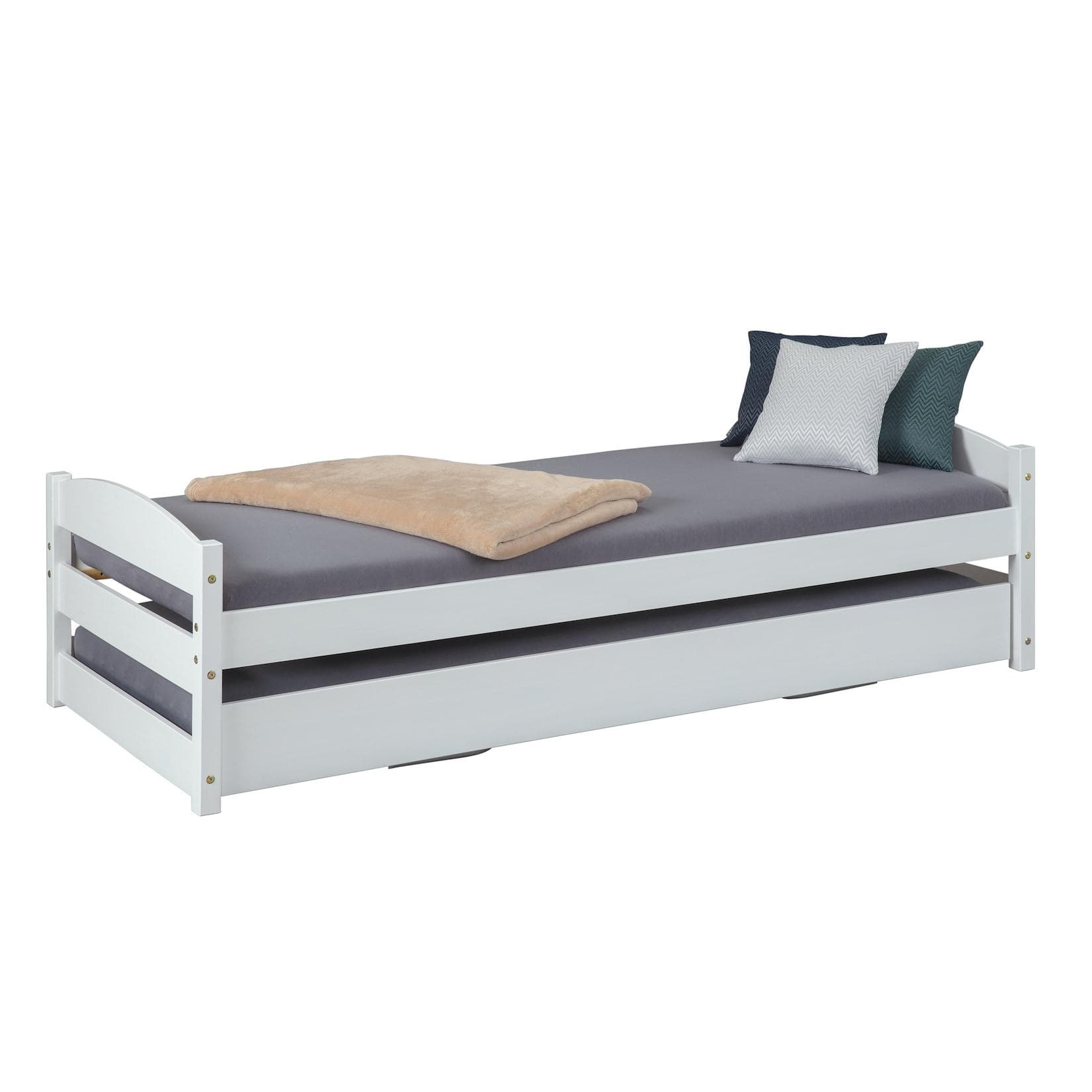 Inter Link Kinderbett Vindas Weiss mit Ausziehbett und Lattenrost