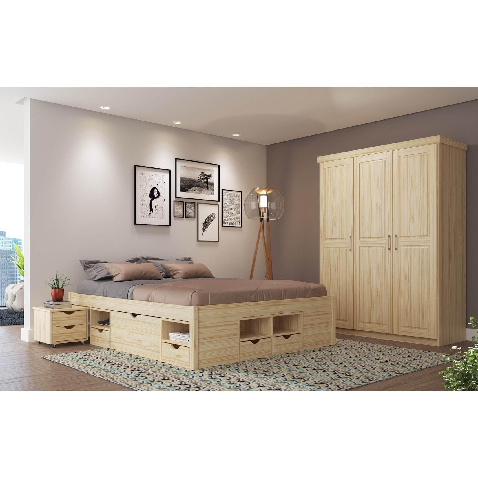 Inter Link Funktionsbett Till mit Stauraum und Lattenrost 180x200