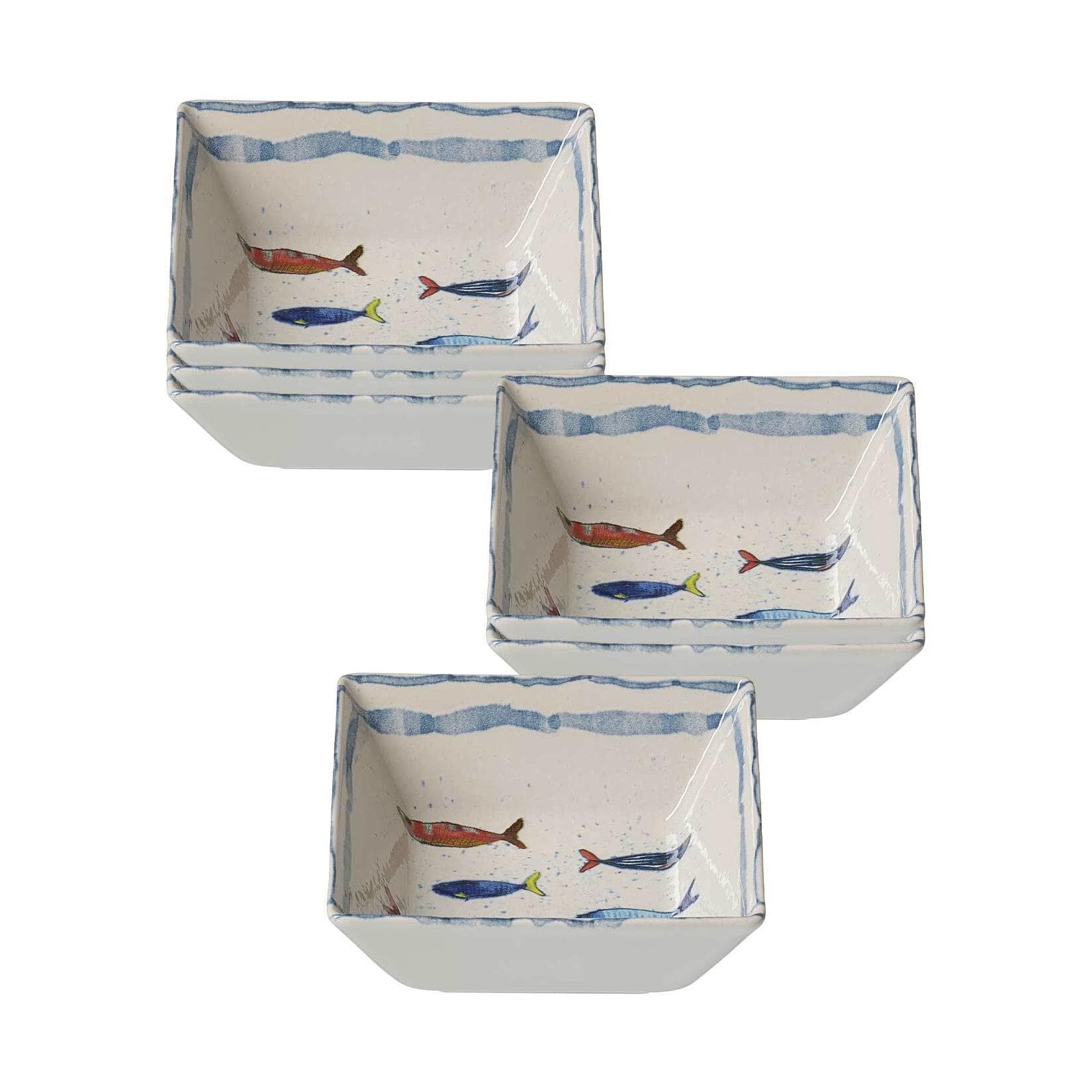 Ritzenhoff & Breker Beilagenschalen Maro 13x13 cm 6er Set Blau Fischmotiv