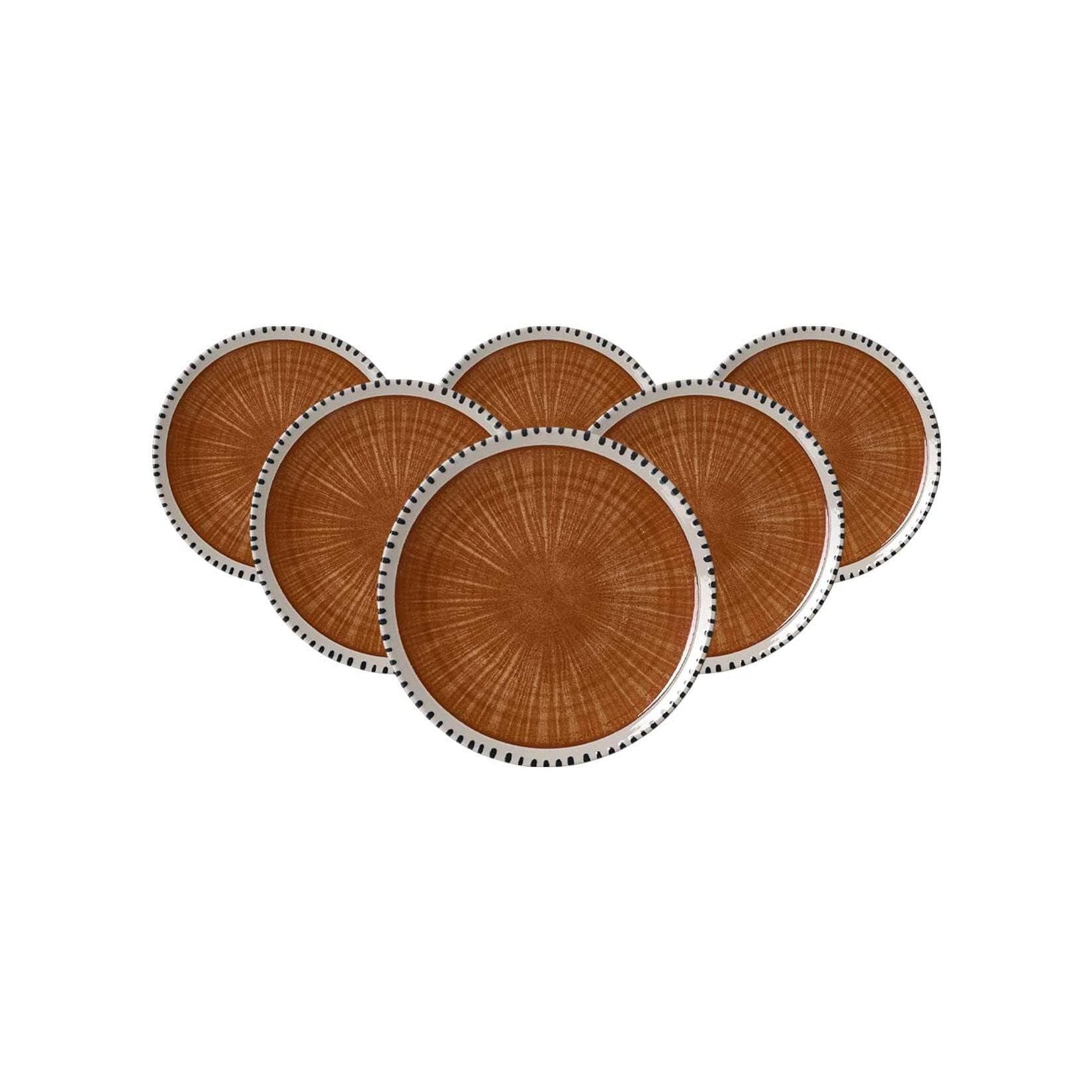 Ritzenhoff & Breker Dessertteller Natura 6er Set 20,5 cm Modernes Naturdesign