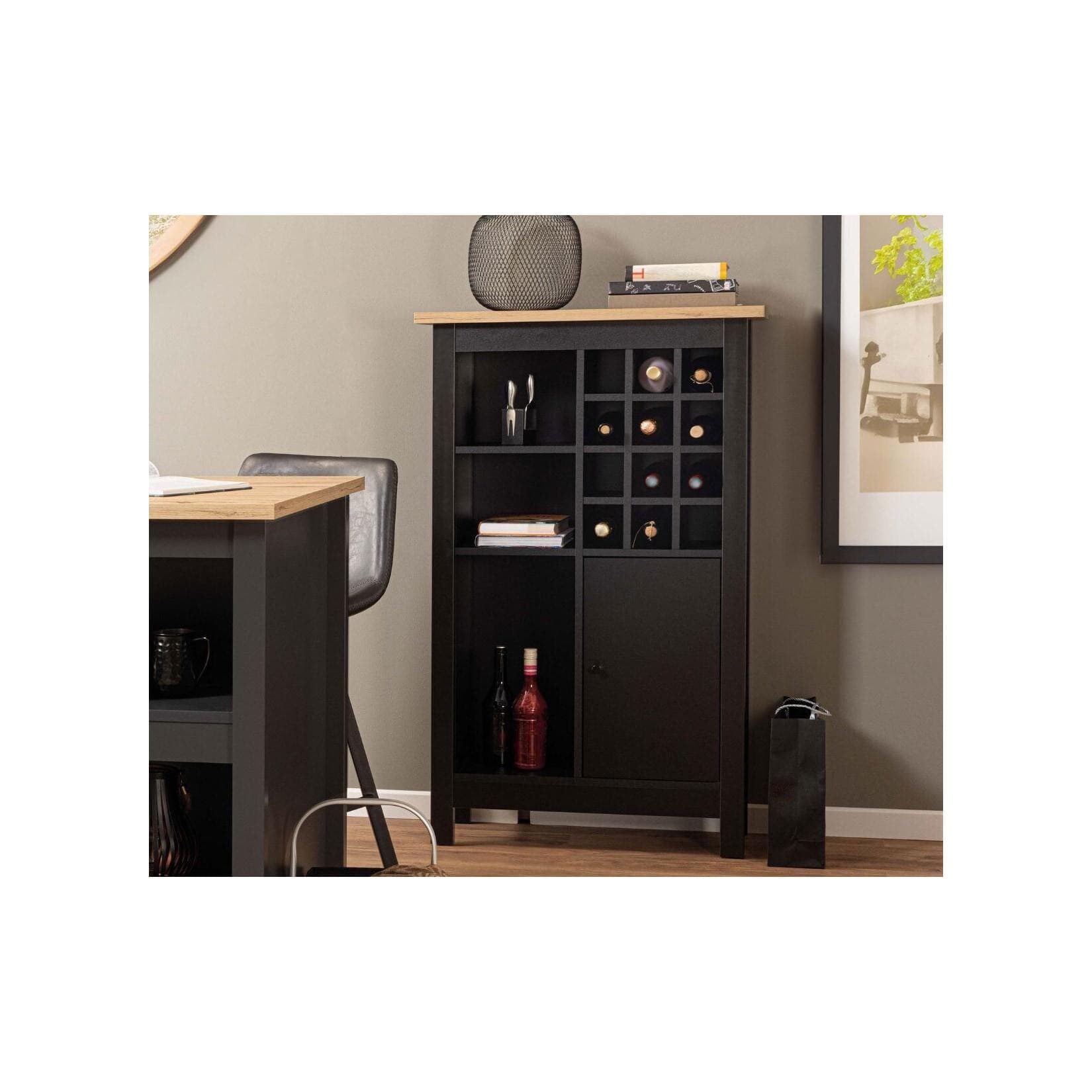 Inter Link Highboard Julina Schwarz - Sideboard mit viel Stauraum