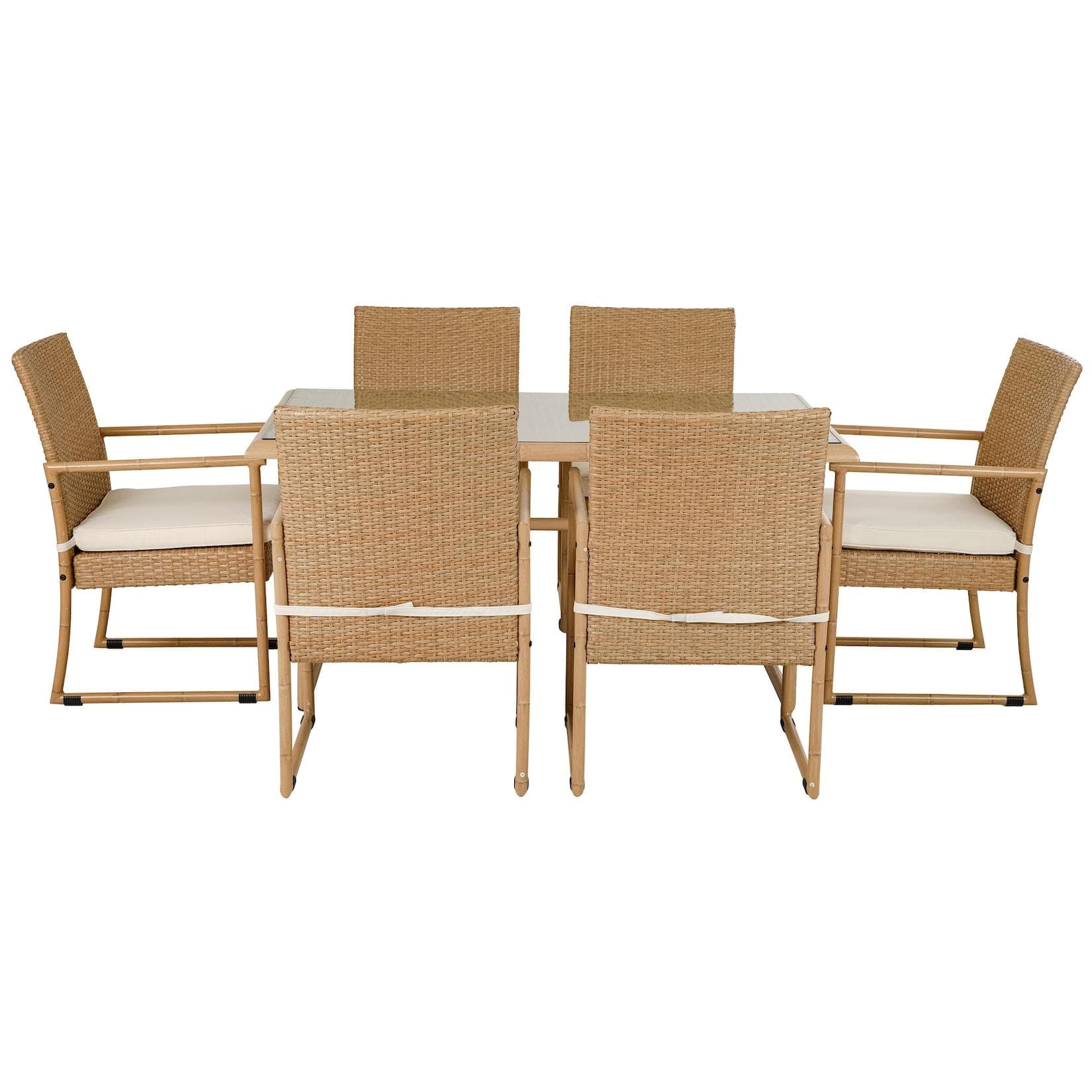 Greemotion Dining-Set Hanoi Bambus-Look Aluminium