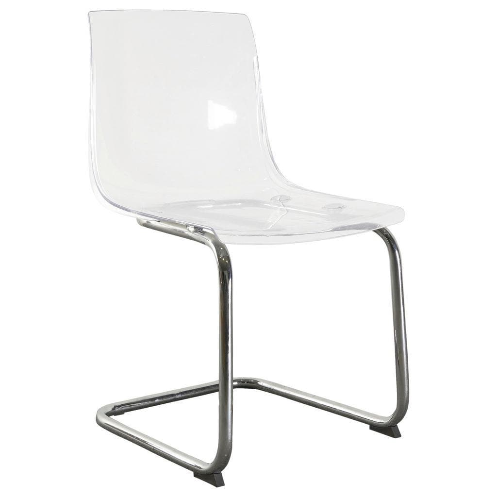 Stylife Esszimmerstuhl Chrom Transparent Metall Kunststoff C-Form