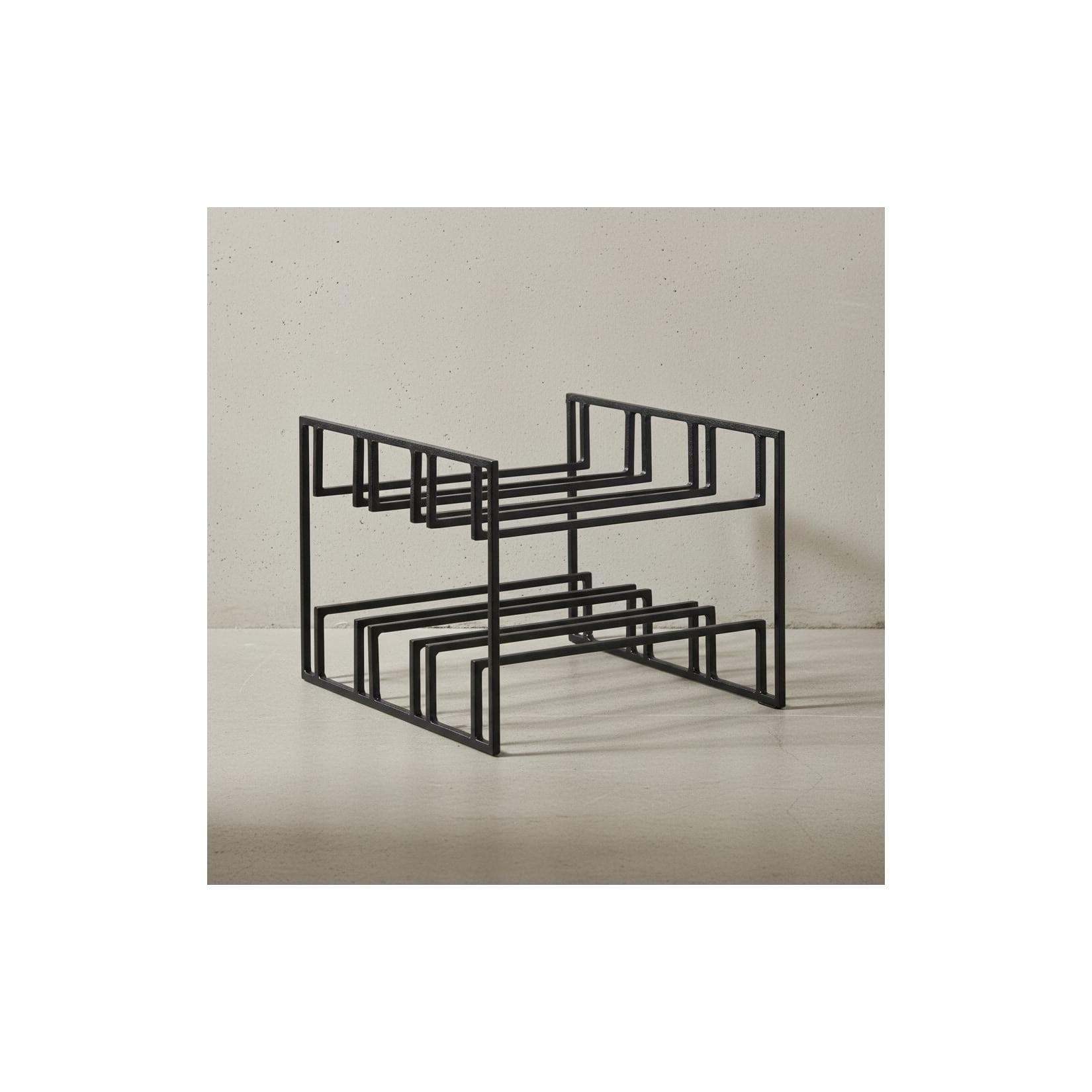 KADIMA DESIGN Schwarzer Eisen Weinhalter für 6 Flaschen Modernes Design
