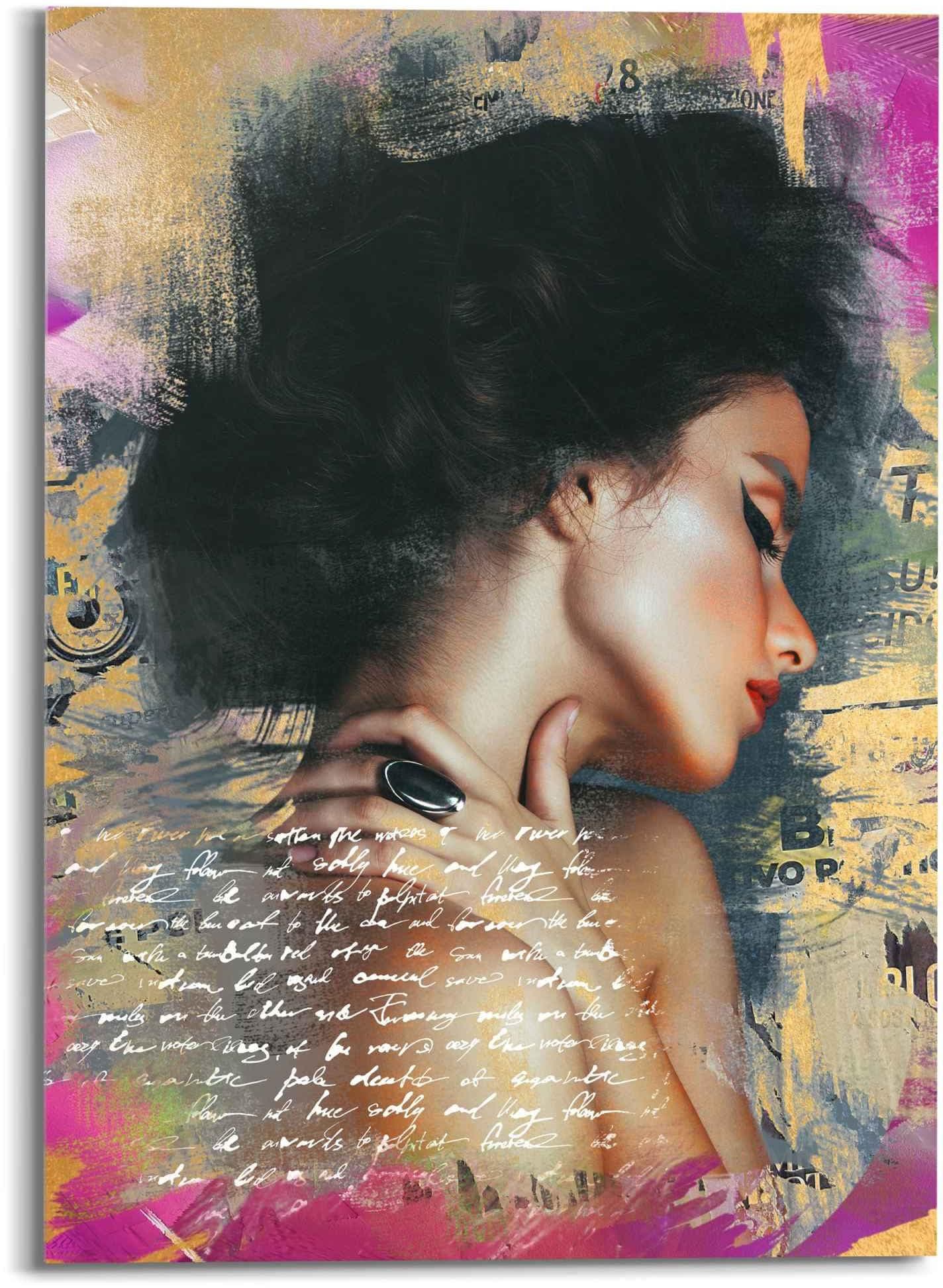 Reinders Glasbild Glamour Frau Farbenfroh Sensual Modern Paper Art