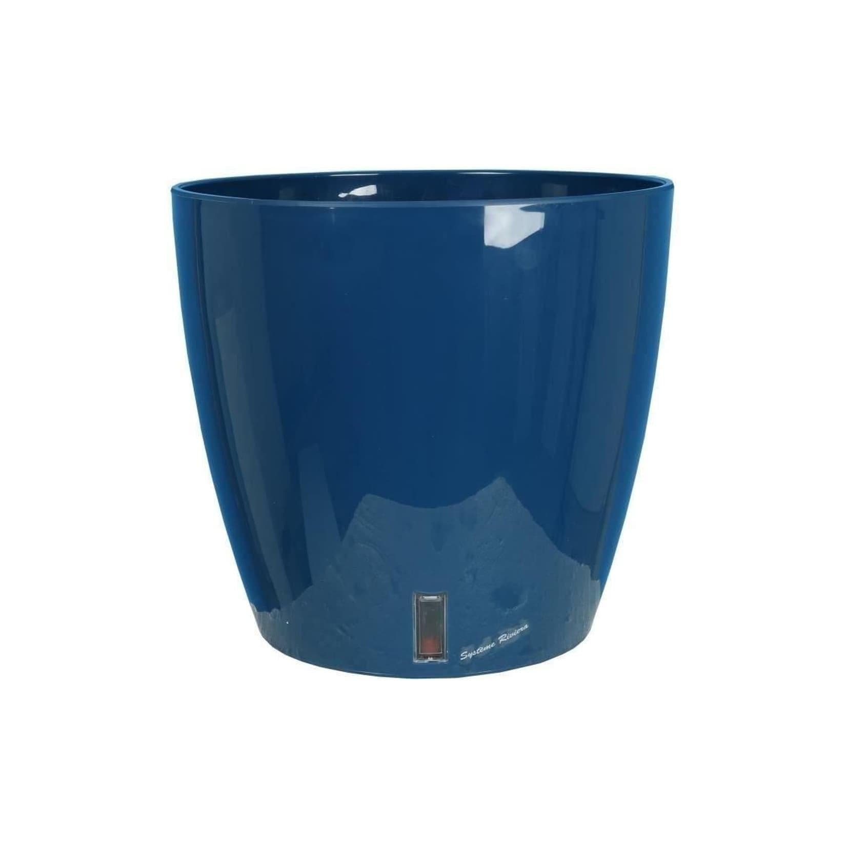 RIVIERA EVA NEU Blauer Runder Blumenkasten Kunststoff 46 cm