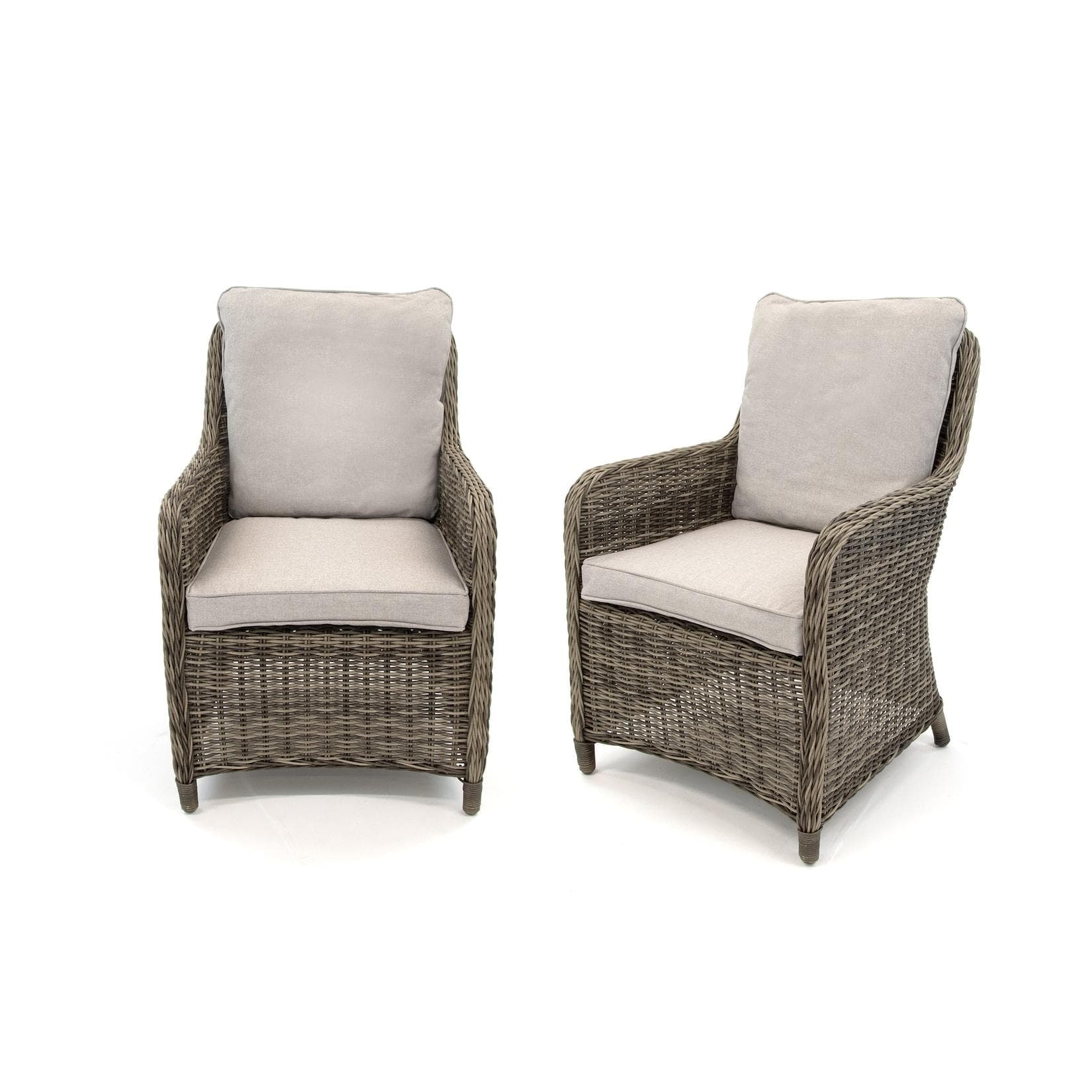 bellavista Gartensessel »Ria« 2er Set Grau Polyrattan mit Kissen
