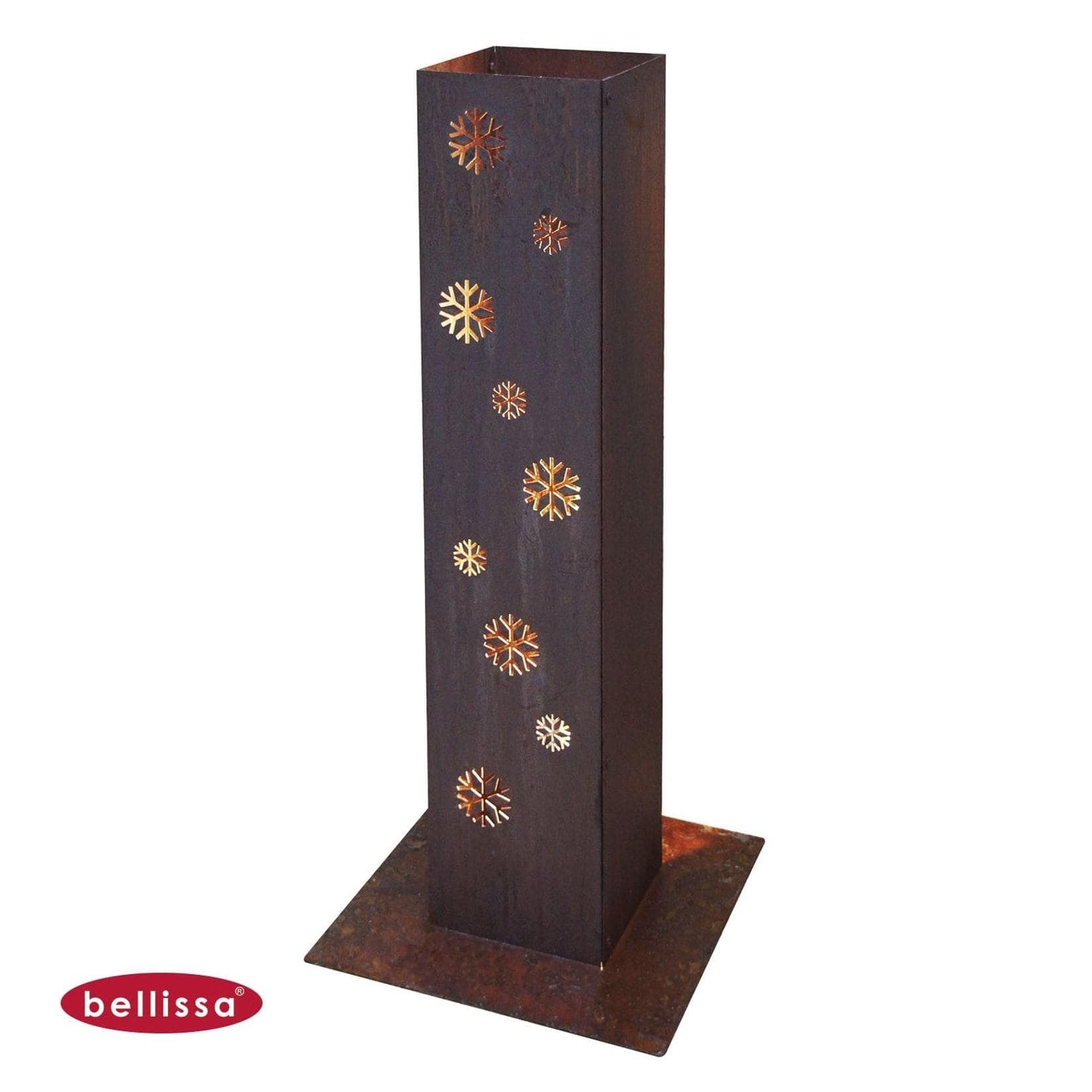 Bellissa Corten Feuersäule 70cm Lichtsäule Garten