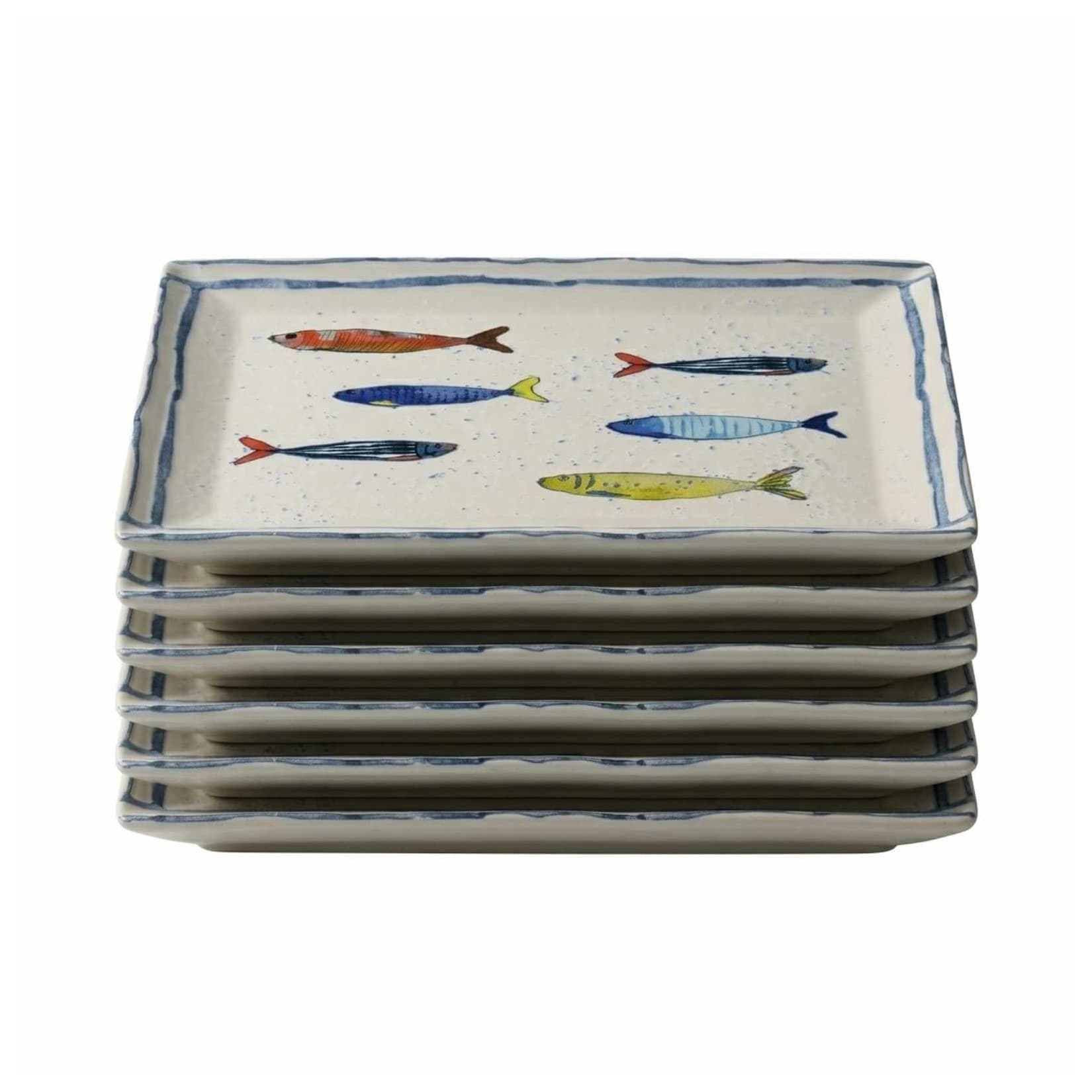 Ritzenhoff & Breker Servierschalen Maro 17x17cm 6er Set Blau/Weiß