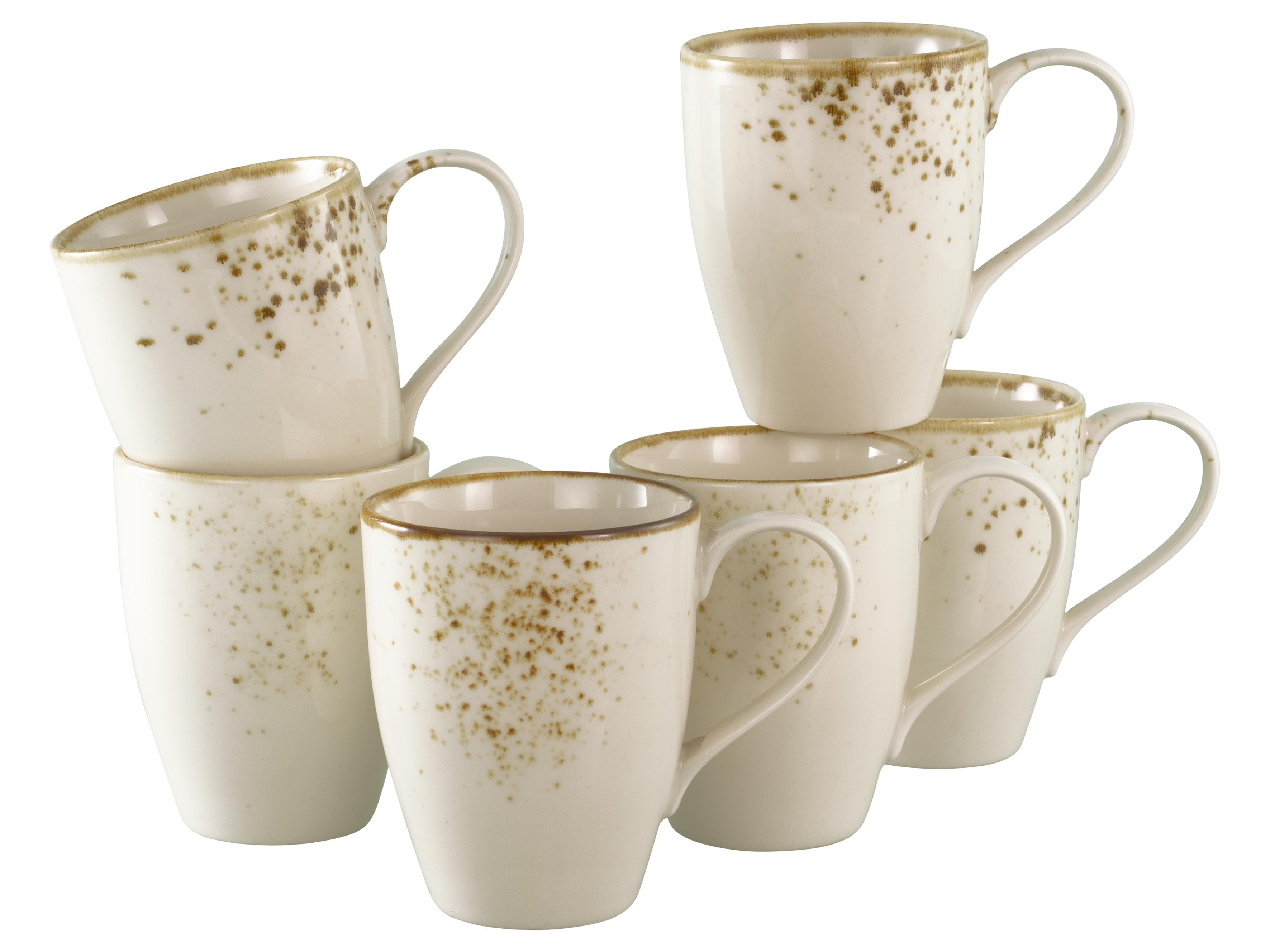 CREATABLE Kaffeebecher Set 6-tlg. Nature Collection Creme Beige Steinzeug