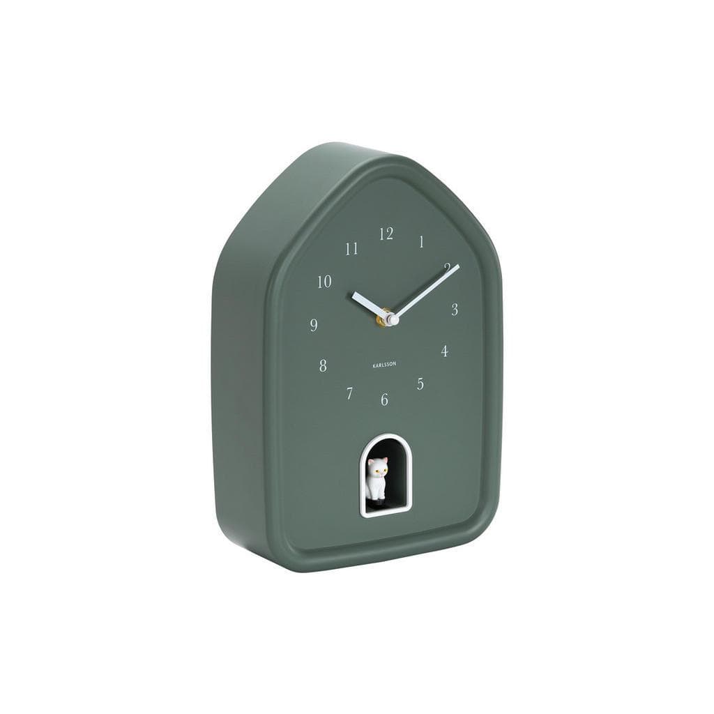 Karlsson Wanduhr Modern Kitty Jadegrün Kunststoff