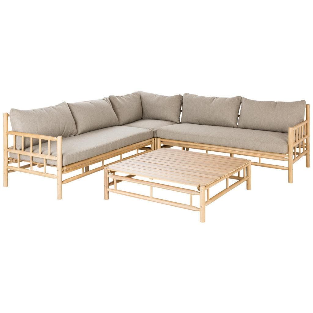 Ambia Garden Loungegarnitur Tuscia Taupe Akazienholz mit Tisch