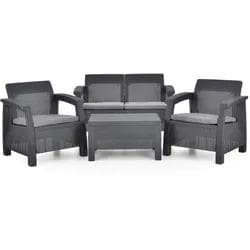 HECHT Gartensitzgruppe SIERRA MAXI 4-teilig Polyrattan