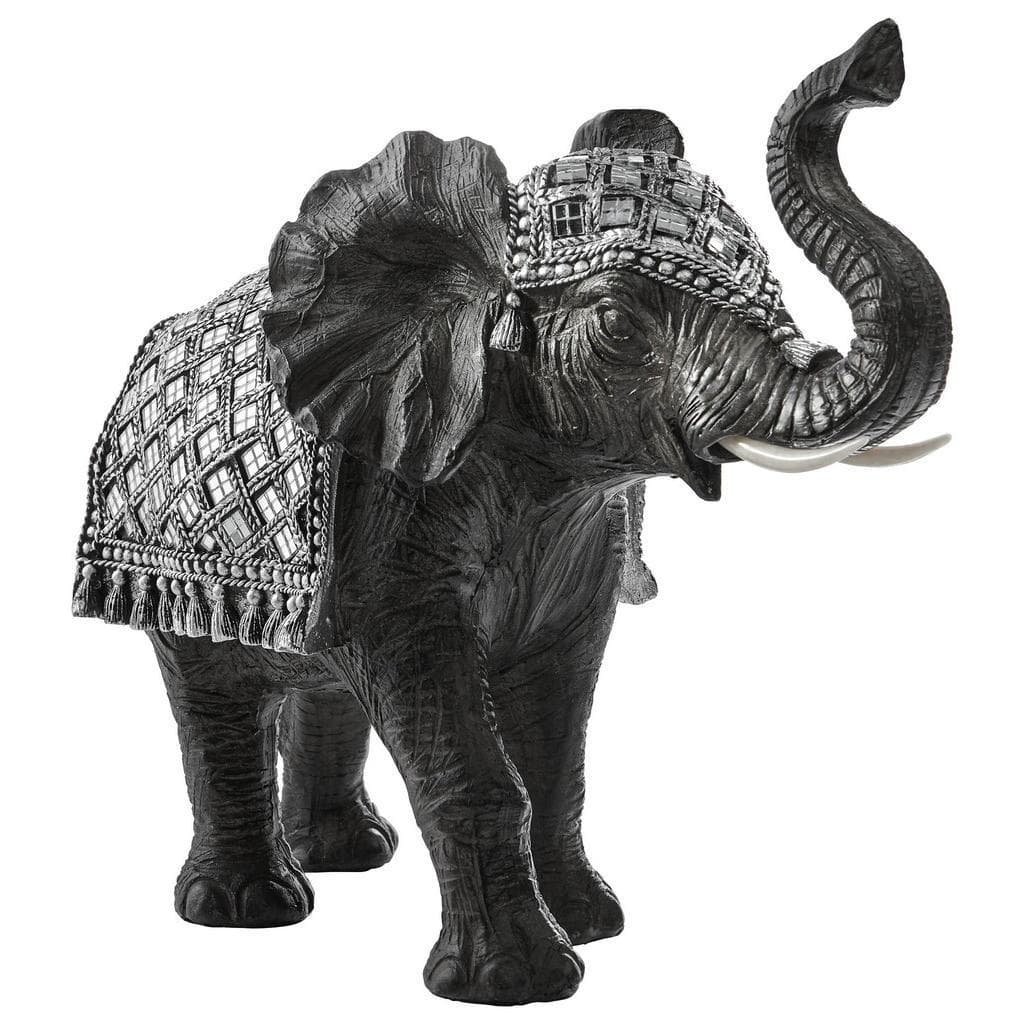 Ambia Home Dekoelefant Silber Dunkelgrau Kunststoff