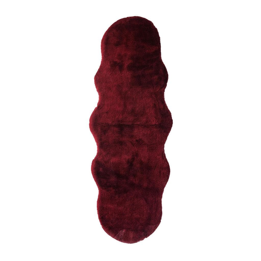 Ambia Home Kunstfell Teppich Bordeaux Tierform 60x180 cm