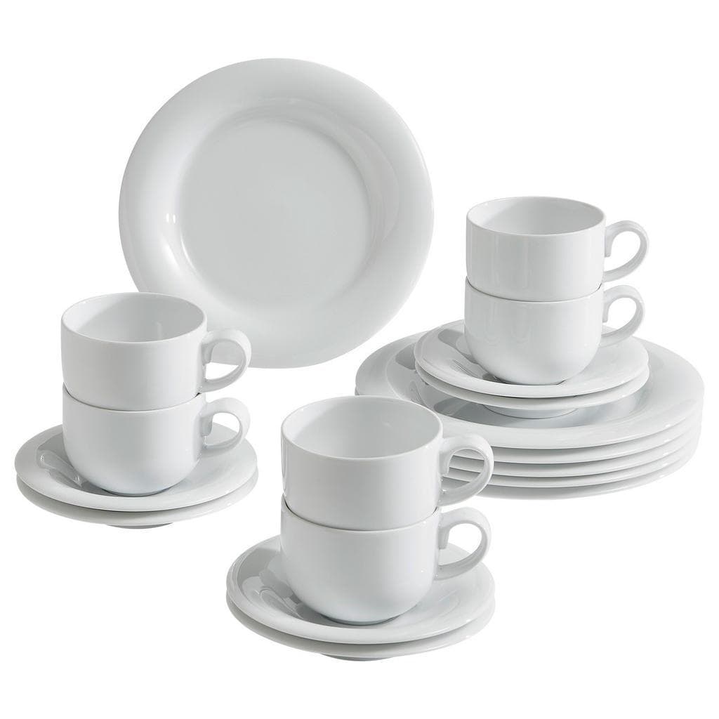 Novel Kaffeeservice Tavola 18-teilig Weiß Porzellan
