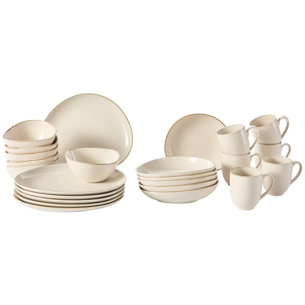 Novel Kombiservice Aqua Sabbia Beige Keramik 24-teilig Uni