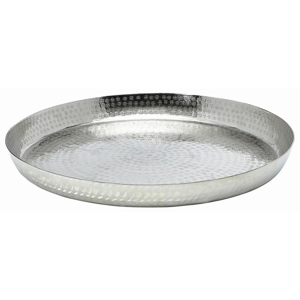 Ambia Home Dekotablett Silber Metall Rund Dekoration