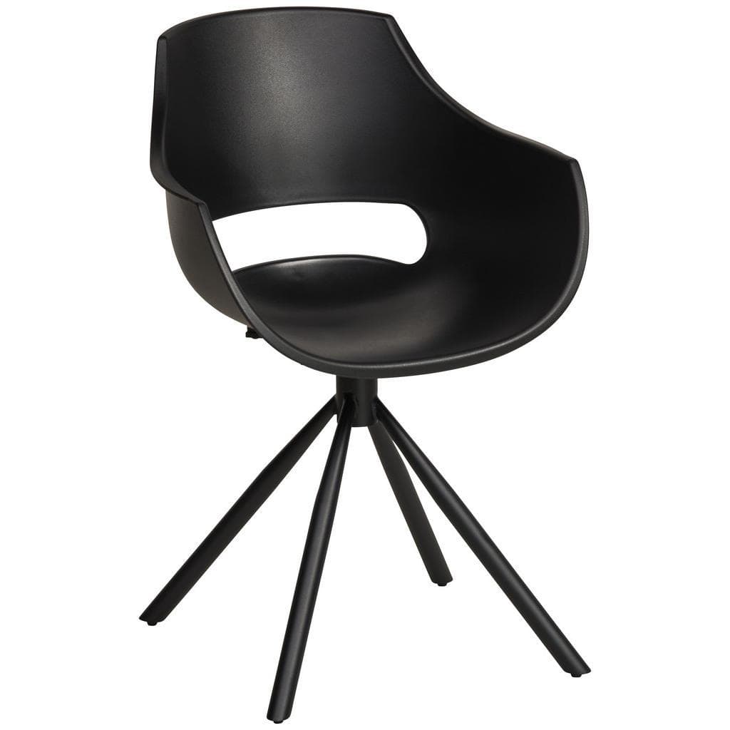 Livetastic Armlehnstuhl Schwarz 360° drehbar Metall Kunststoff