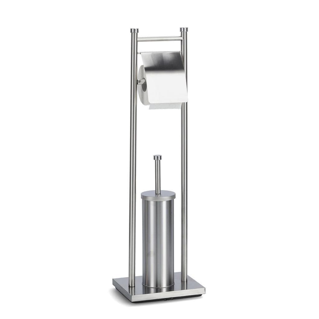 Zeller Present WC-Bürstenkombination Silber Metall mit Papierhalter