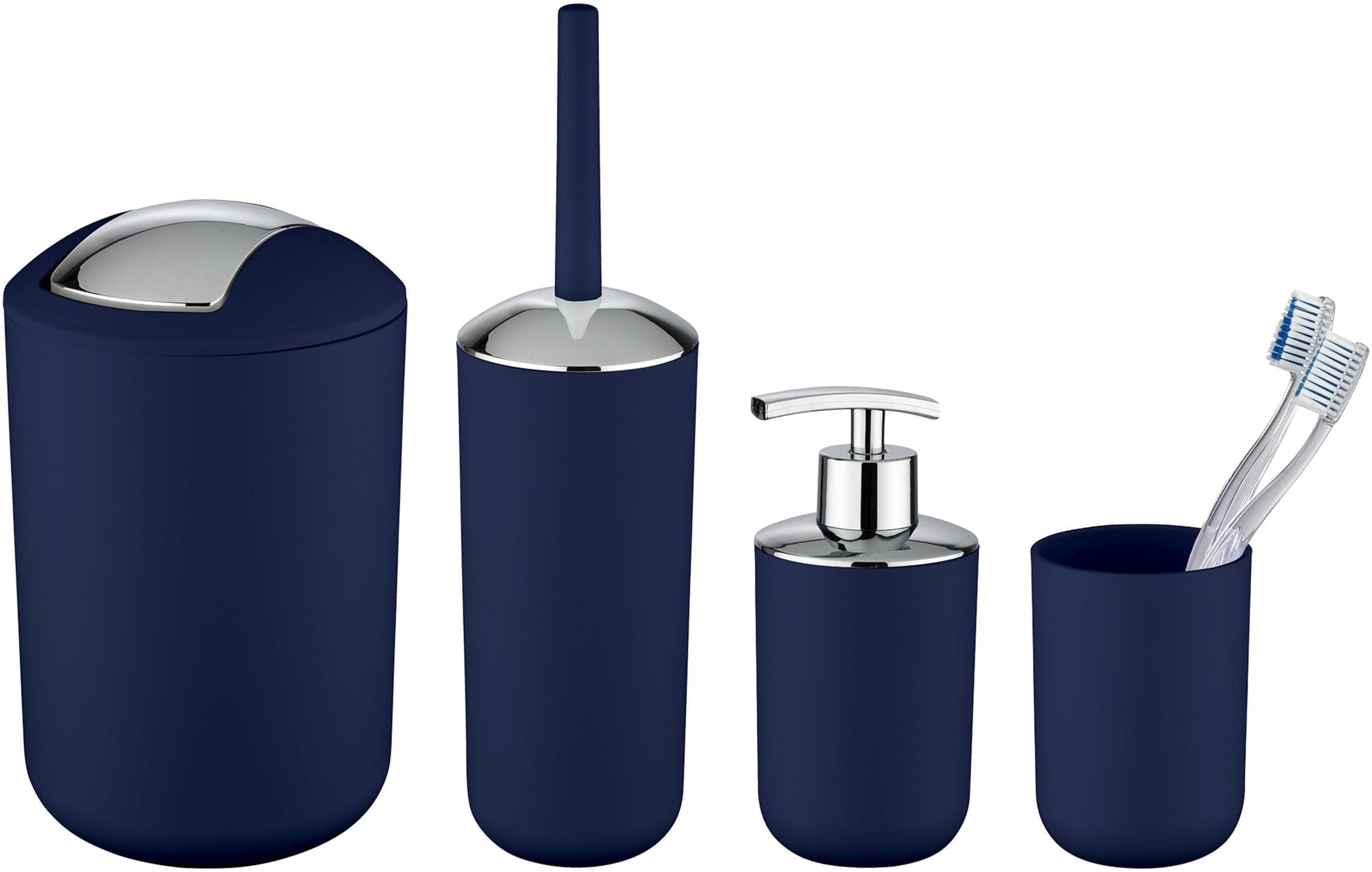 WENKO Badaccessoire-Set Brasil Blau Matt Kunststoff