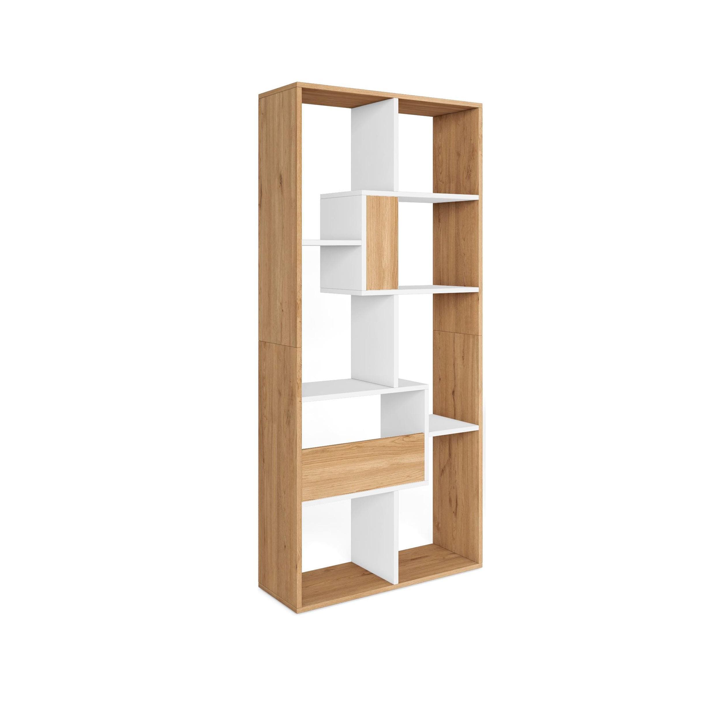 REGAL Bibliothek Eiche und Weiß 67/31/162cm