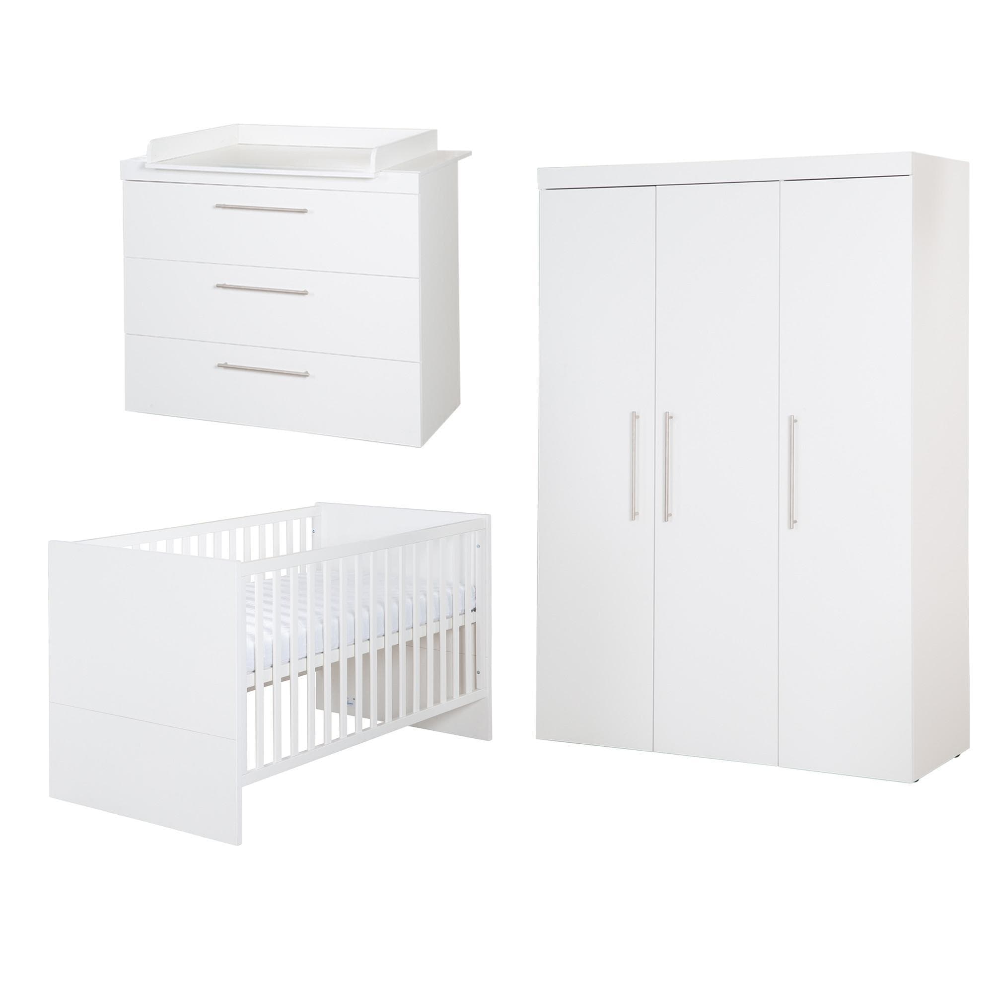 roba® Babyzimmer-Komplettset Kimi 3-teilig Weiß Holz