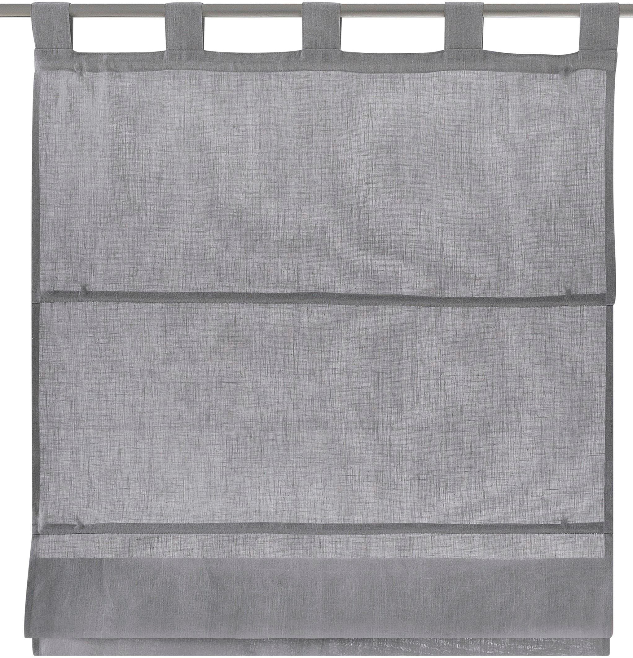 Raffrollo KUTTI Metis Leinen Grau 80x140 cm 100% Leinen