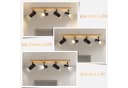 ZMH Deckenstrahler 4 Flammig Holz Schwarz/Weiß Deckenlampe Bild 1
