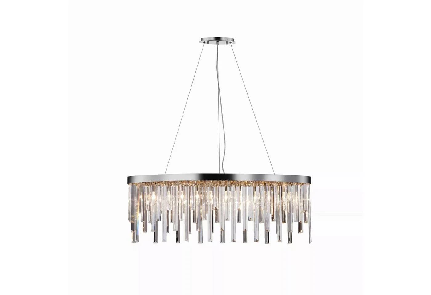 PGA-Lights Pendelleuchte Starnberg 90cm Silber mit Kristallstäben - Bild 1