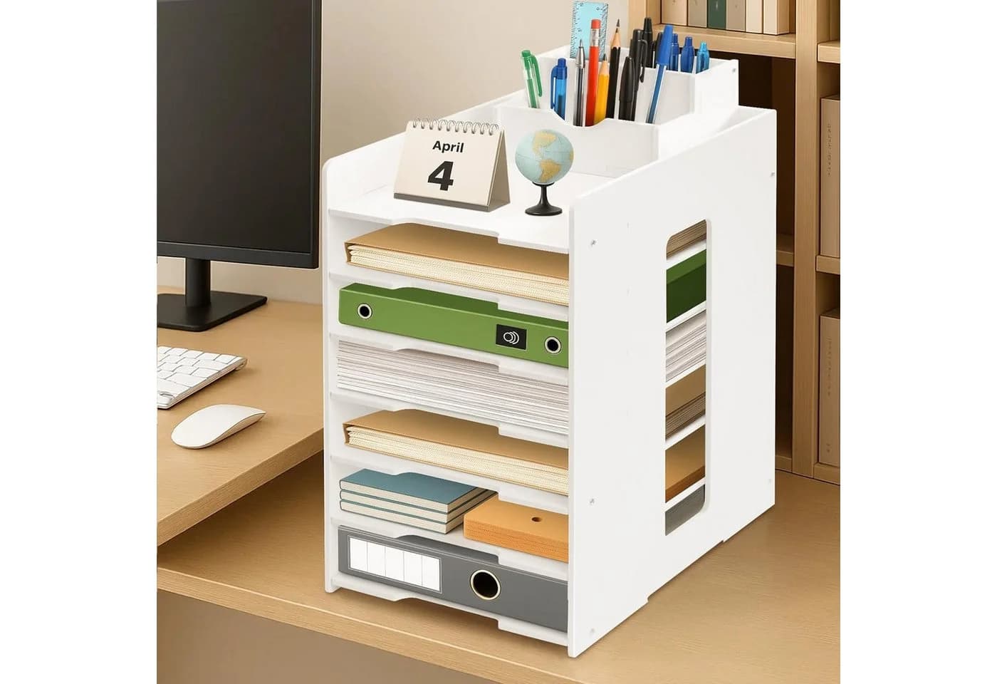 Youyijia Dokumentenablage A4 Stapelbar Weiß PVC-Schaumplatte - Bild 4