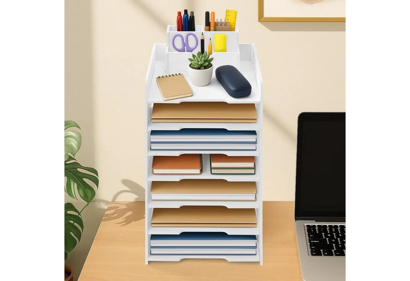 Youyijia Dokumentenablage A4 Stapelbar Weiß PVC-Schaumplatte - Bild 5