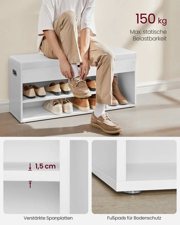 VASAGLE Schuhbank Sitzbank Vintagebraun