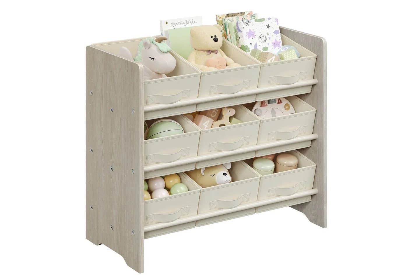 SONGMICS Kinderregal Bücherregal 9 Boxen Haferflockenbeige - Bild 2