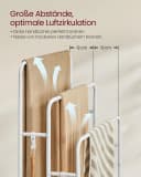 VASAGLE Handtuchhalter 3 Stangen Beige Bild 5