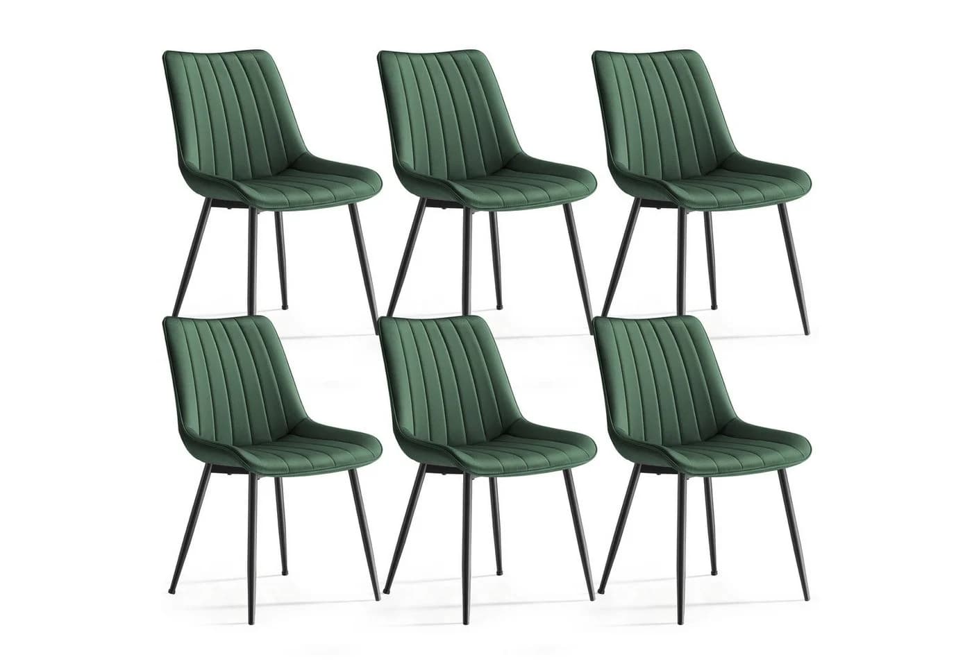 SONGMICS Esszimmerstuhl-Set 6-tlg. Grau/Schwarz Polsterstuhl Ergonomisch - Bild 2