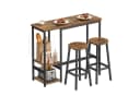 VASAGLE Bartisch-Set mit Regal und 2 Hockern Metallgestell Bild 2