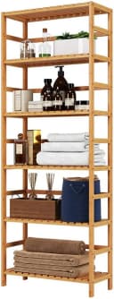 Homfa Standregal Badregal mit 6 verstellbaren Ablagen Bambus Bild 2